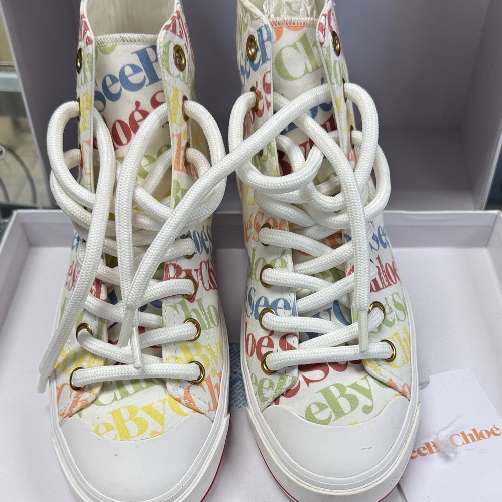See By Chloe Multicolor High-Top Sneakers View 4